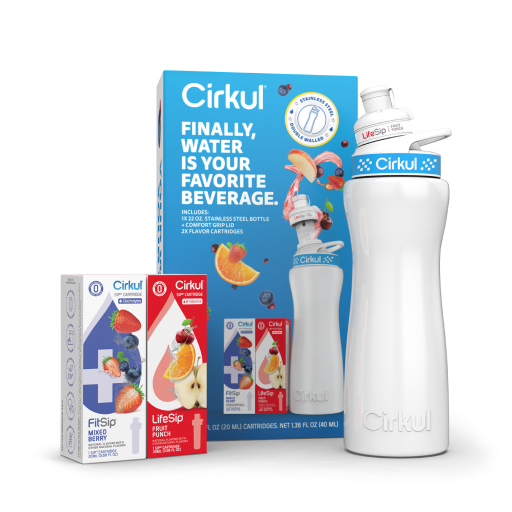 Base: 22oz White Stainless Steel Bottle Starter Kit