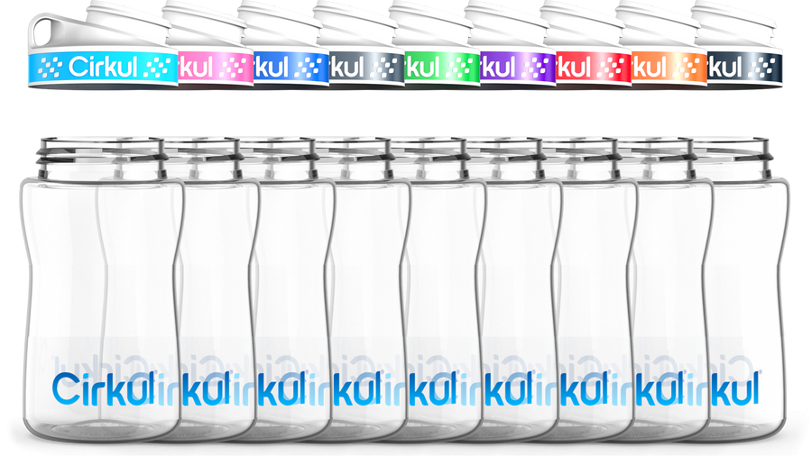 Custom 12oz. Plastic Bottle & Comfort Grip Lid